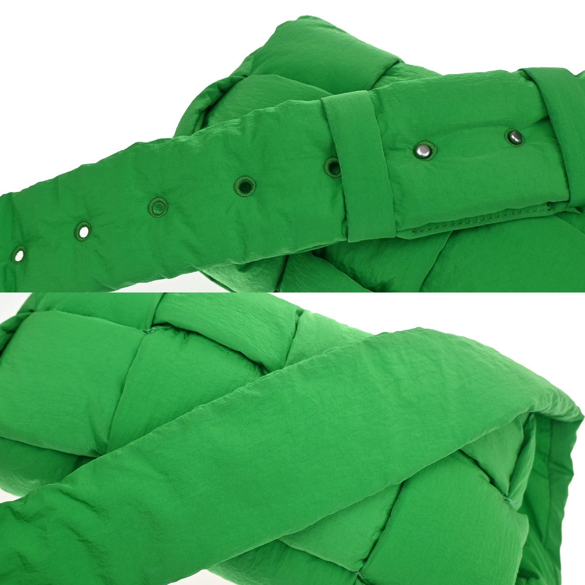 BOTTEGA VENETA Padded Tech Cassette Intrecciato Shoulder Bag Nylon Green 95RL282