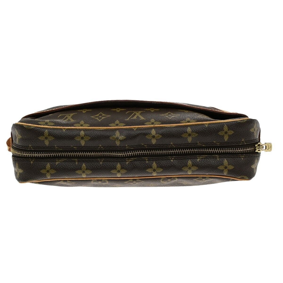 LOUIS VUITTON Compiegne 28 Clutch Bag Monogram Leather Brown GHW M51845 62ED985