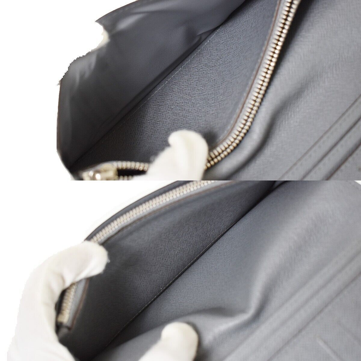 LOUIS VUITTON Portefeuille Brazza Long Wallet Taiga Leather Gray M32653 67YB981