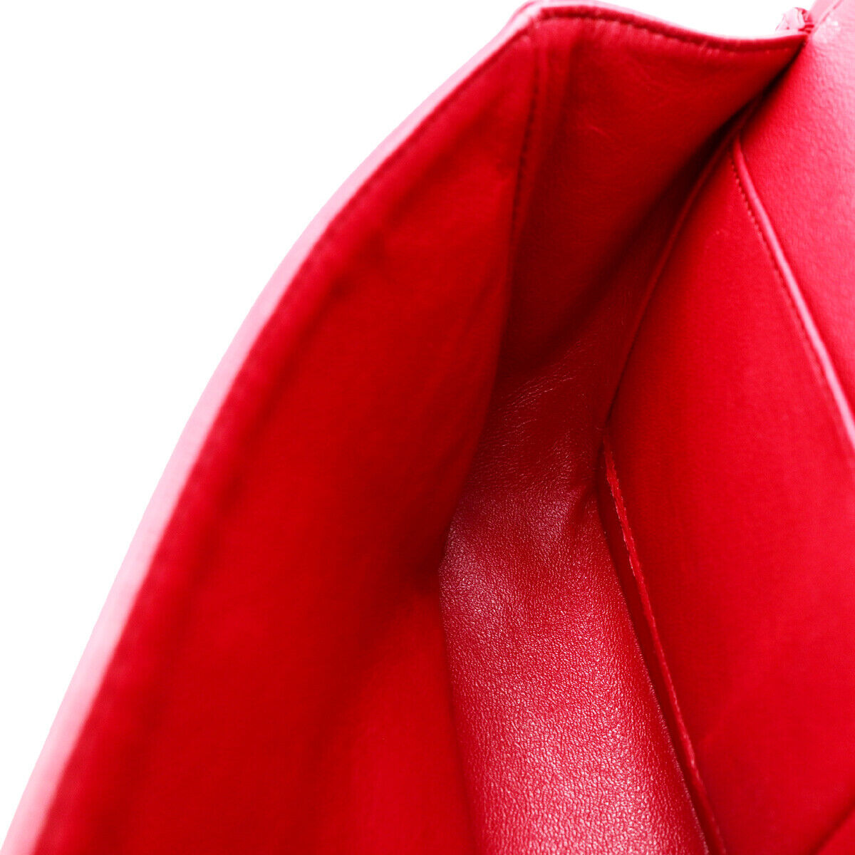 CHANEL CC Matelasse 25 Chain Shoulder Bag Patent Leather Red SHW 373RJ867