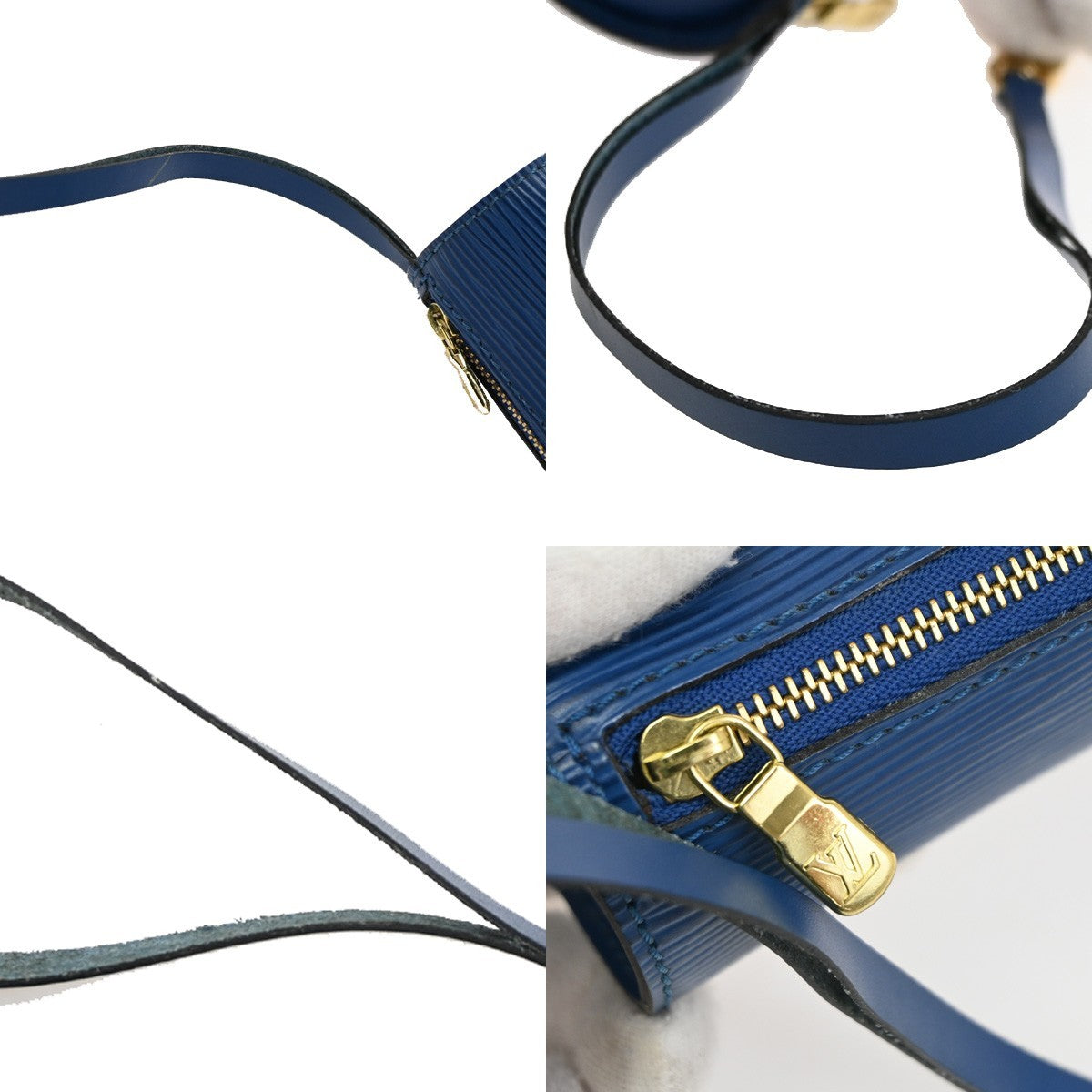 LOUIS VUITTON Soufflot Pouch Mini Hand Bag Bag Epi Leather Toledo Blue 61TA252