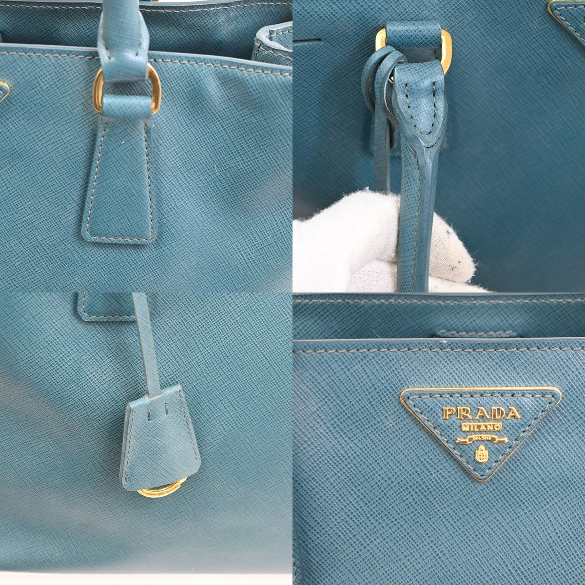 PRADA  Logo Hand Bag Saffiano Leather Green GHW Italy 28TA285