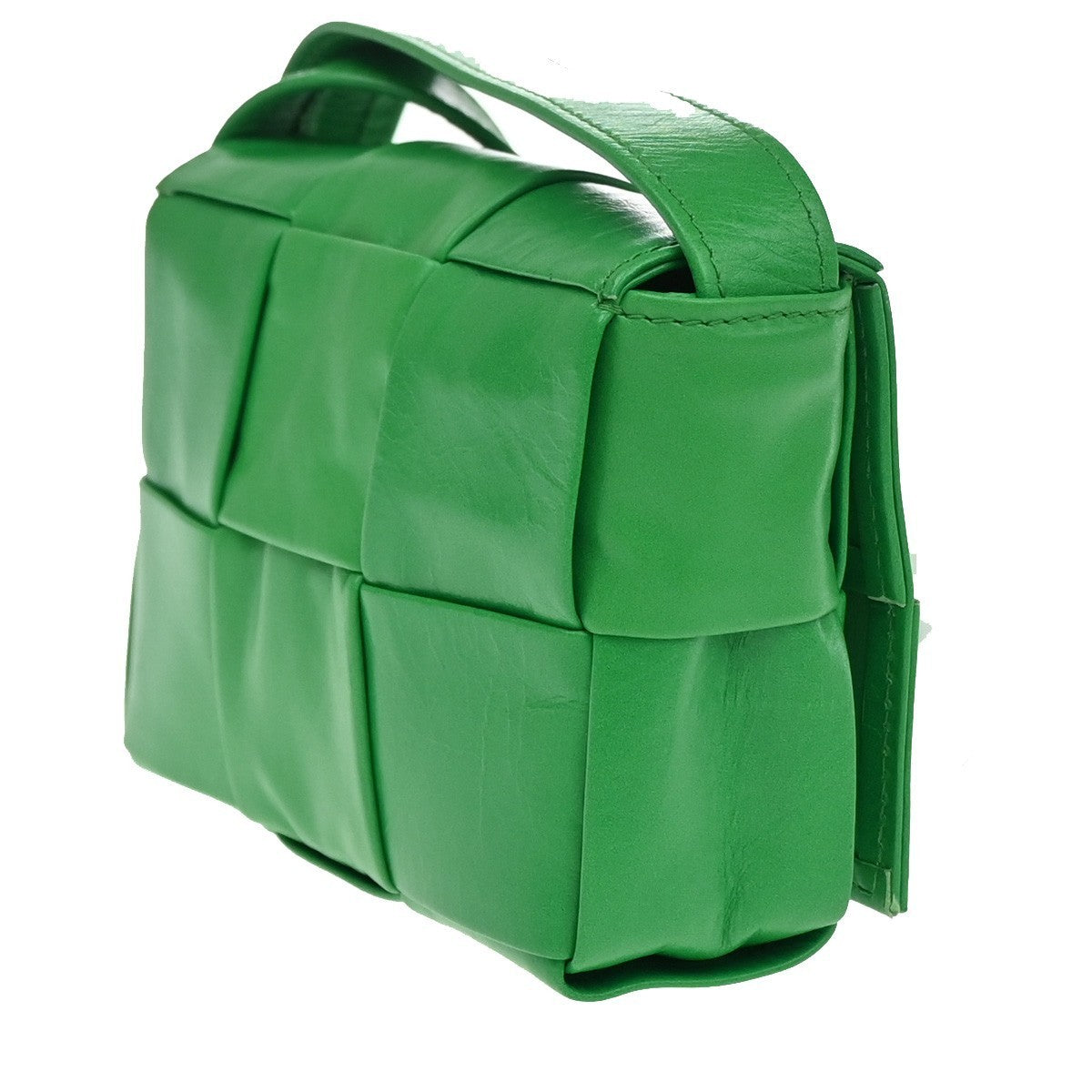 BOTTEGA VENETA Logo Candy Cassette Mini Shoulder Bag Leather Green Italy 79RQ072