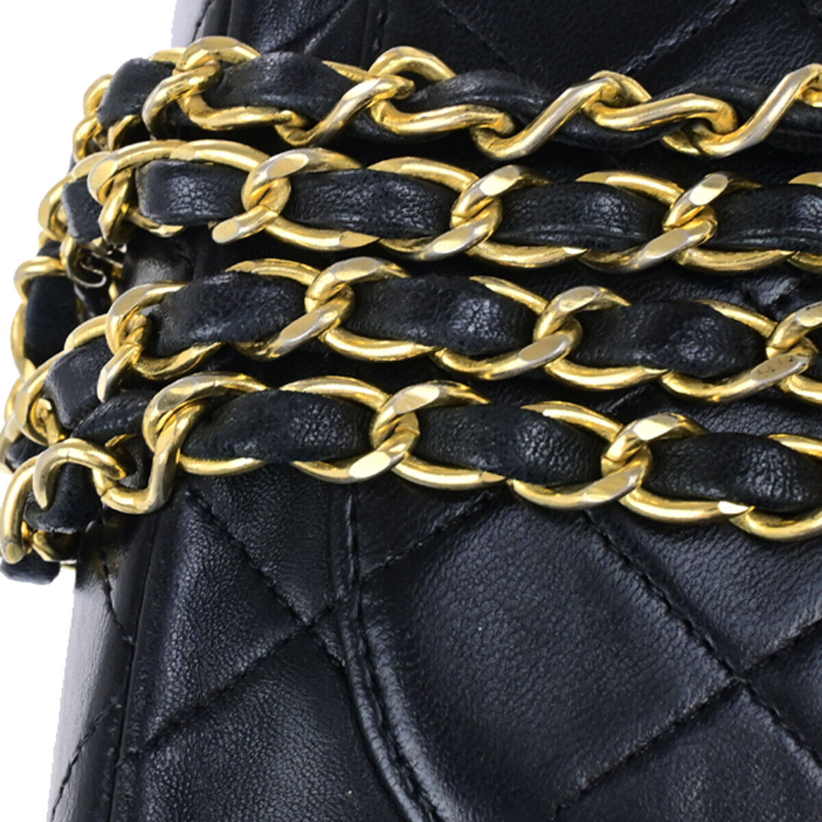 CHANEL CC Mini Matelasse Chain Shoulder Bag Leather Black GHW Vintage 691RK762