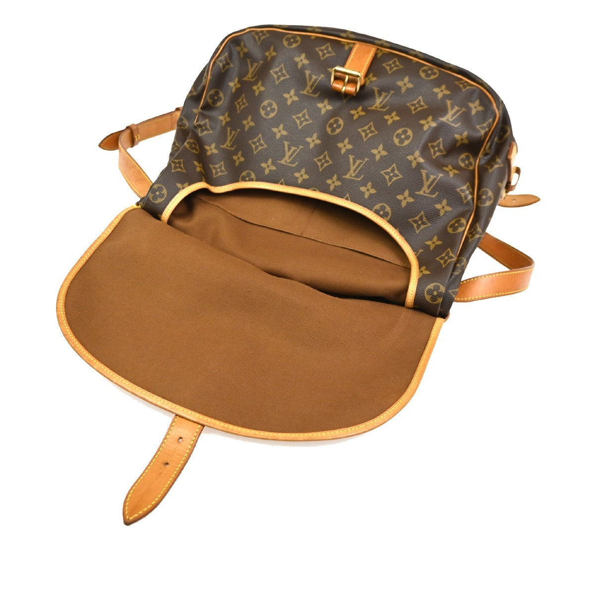 LOUIS VUITTON Saumur 35 Shoulder Bag Monogram Leather BN France M42254 72KC321