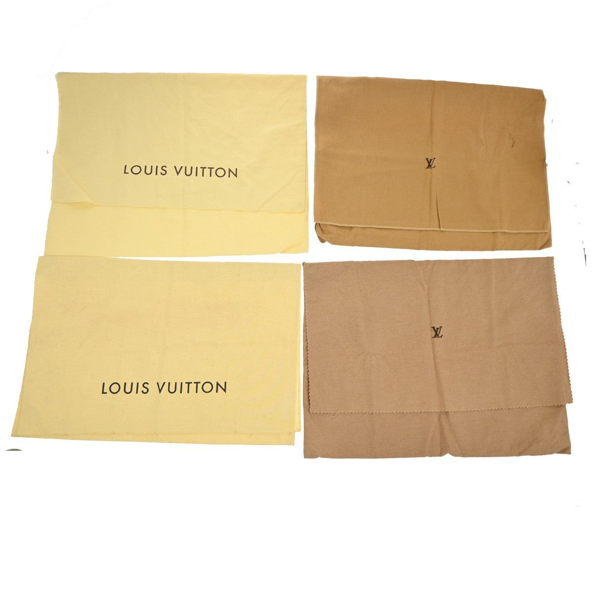 LOUIS VUITTON Logo 20 Set Drawstring Dust Bag Canvas Cotton Beige Brown 63EG384