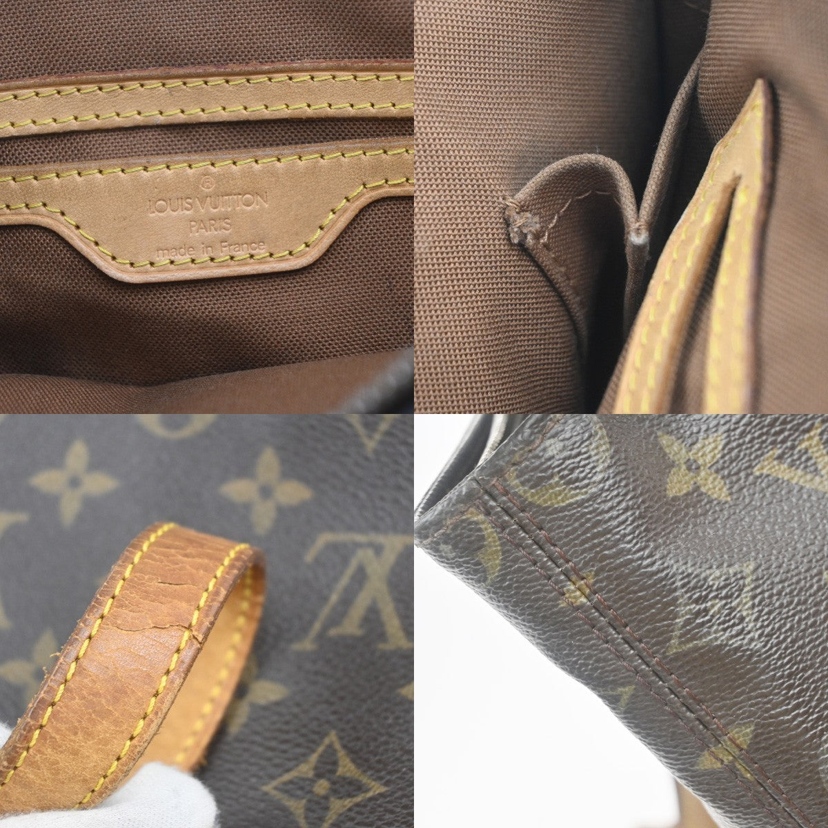 LOUIS VUITTON Cabas Piano Shoulder Bag Monogram Leather Brown M51148 34KP481