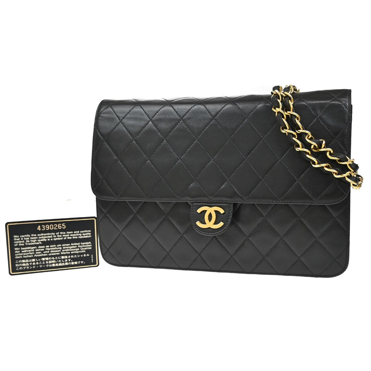CHANEL CC Logo Matelasse 25 Chain Shoulder Bag Leather BK GHW Vintage 620RL451