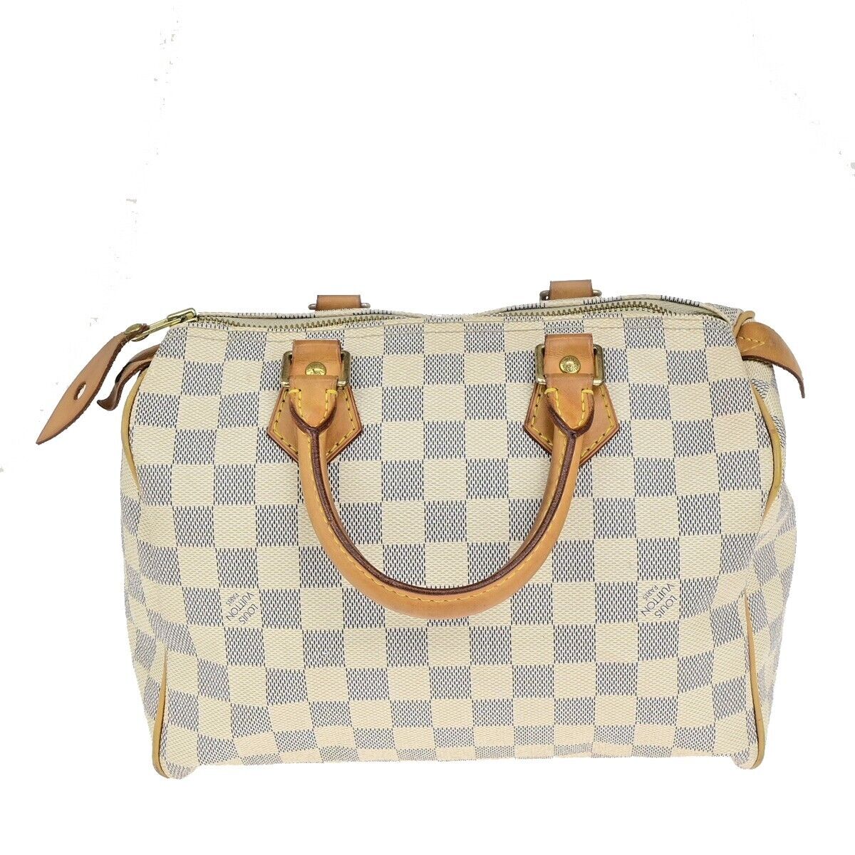 LOUIS VUITTON Speedy 25 Hand Bag Damier Azur Leather White U.S.A. N41534 13ED028