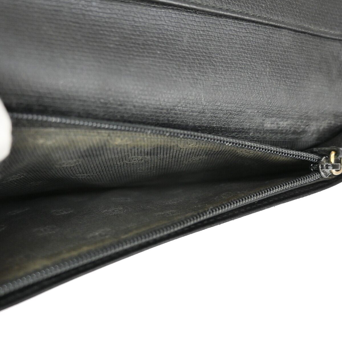 CHANEL CC Logo Long Bifold Wallet Purse Leather Black GHW Made in Spain 60EA118
