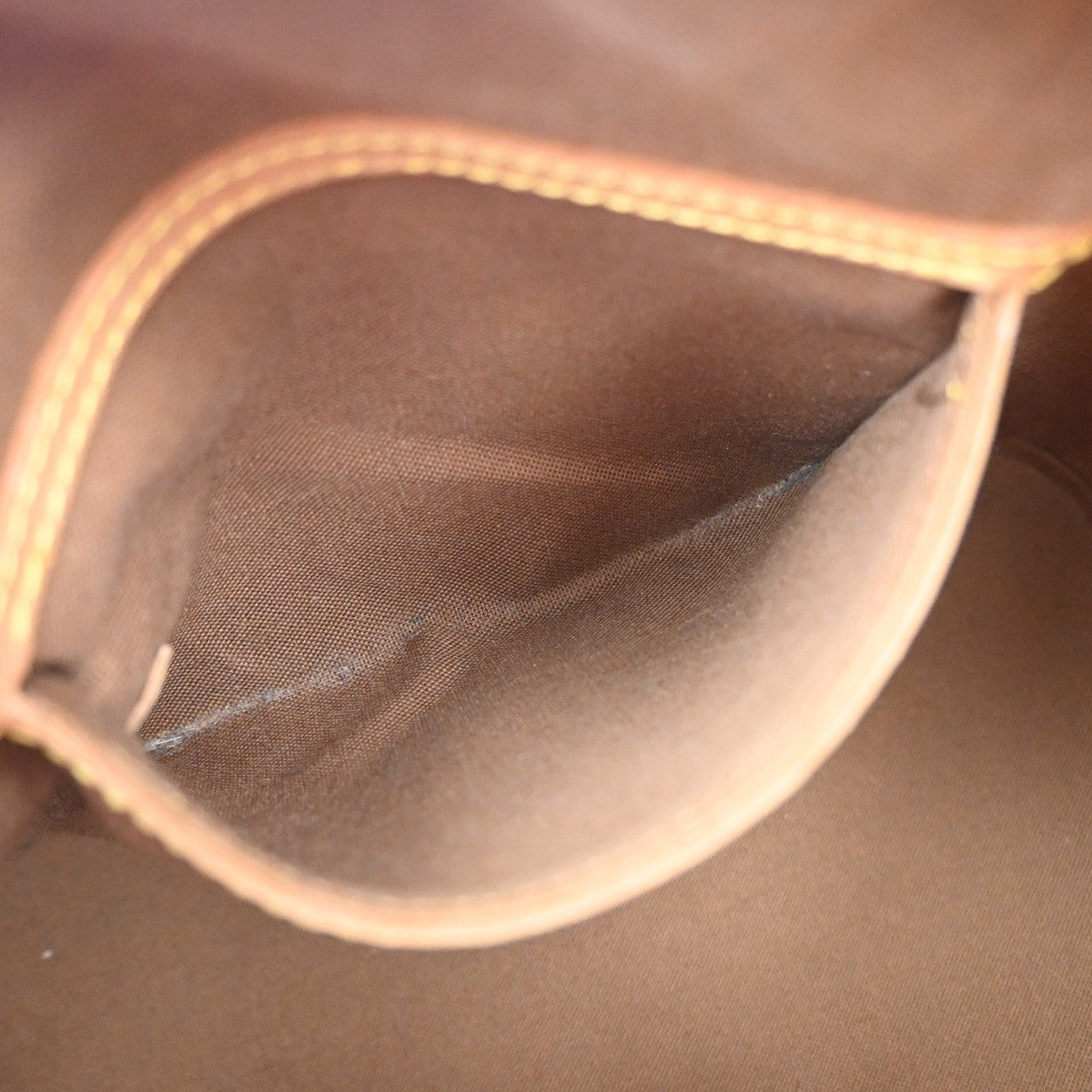 LOUIS VUITTON LV Logo Alma Hand Bag Monogram Leather Brown USA M51130 70YH993