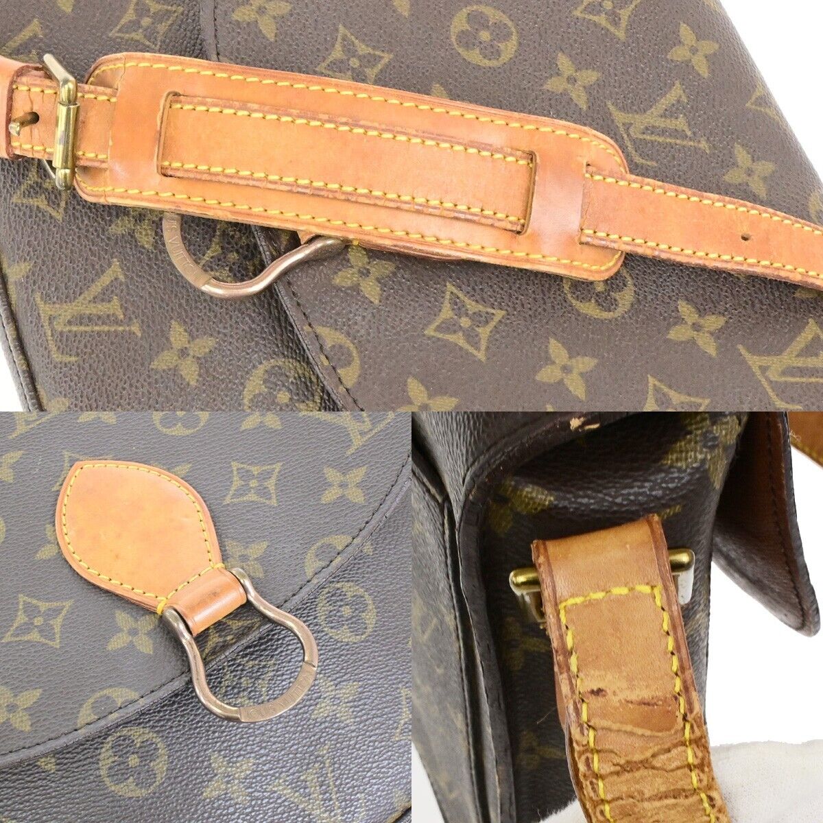 LOUIS VUITTON Saint Cloud GM Shoulder Bag Monogram Leather Brown M51242 61ED903