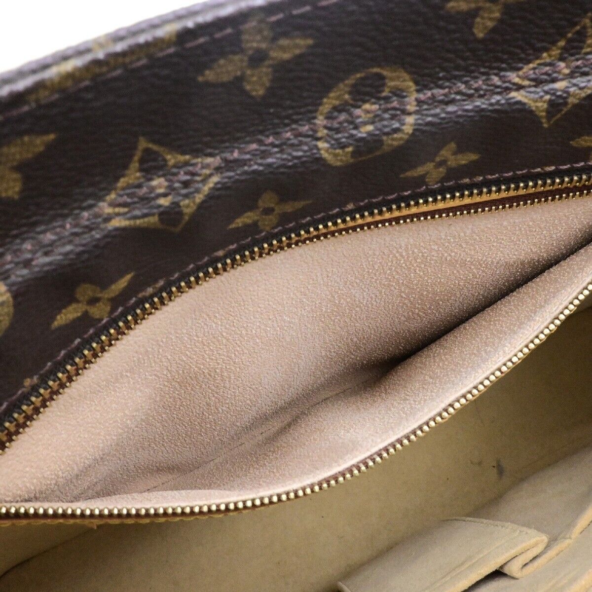 LOUIS VUITTON Logo Luco Shoulder Tote Bag Monogram Leather Brown M51155 34ED940