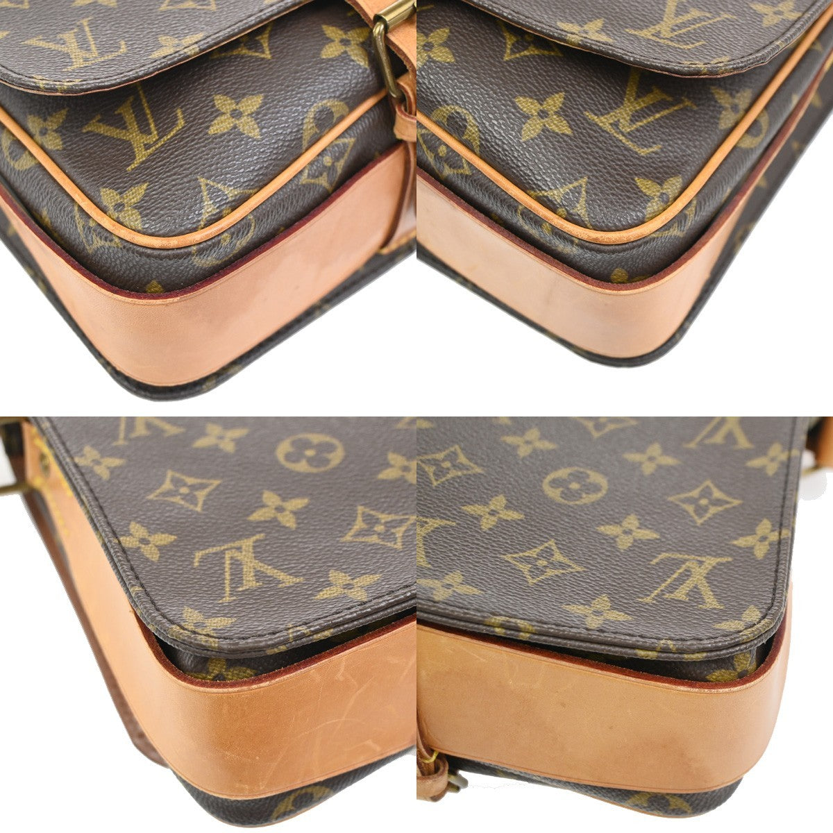 LOUIS VUITTON Cartouchiere MM Shoulder Bag Monogram Leather Brown M51253 84KC821