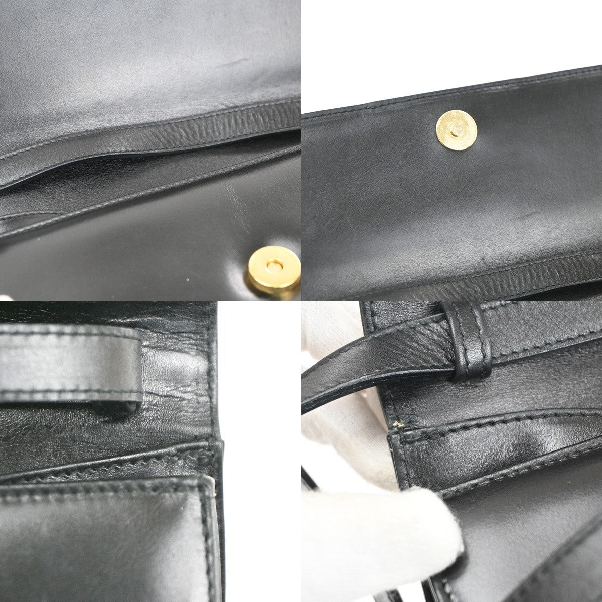 SALVATORE FERRAGAMO Gancini 2Way Shoulder Clutch Hand Bag Leather Black 67CA696
