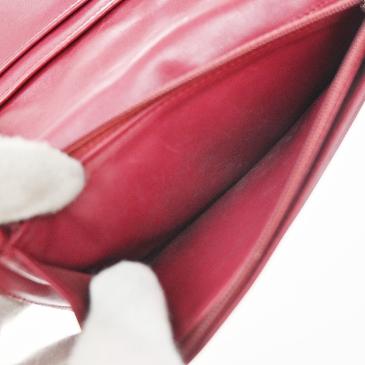 CHANEL CC Logo Matelasse Ultra Stitch Long Bifold Wallet Leather Red SHW 30KP479