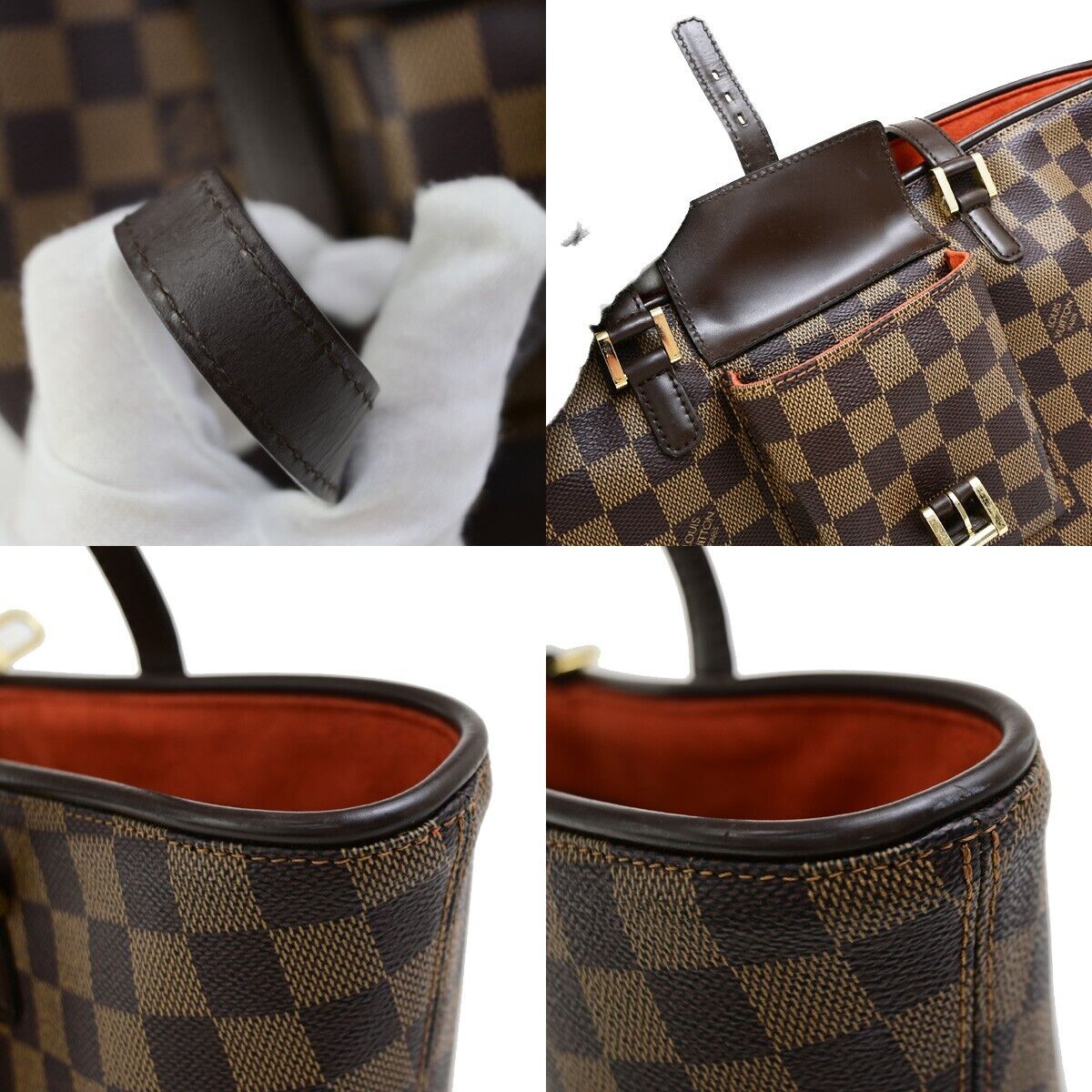 LOUIS VUITTON Manosque PM Shoulder Tote Bag Damier Leather Brown N51121 21EC978