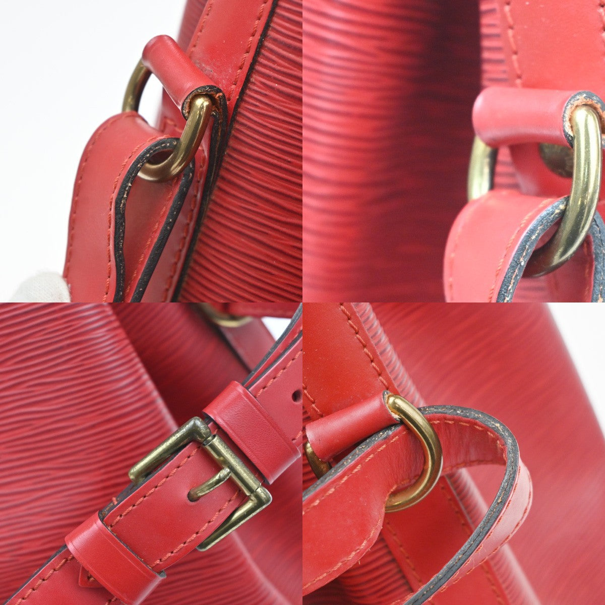 LOUIS VUITTON Petit Noe Drawstring Shoulder Bag Epi Leather Red M44107 82CA882