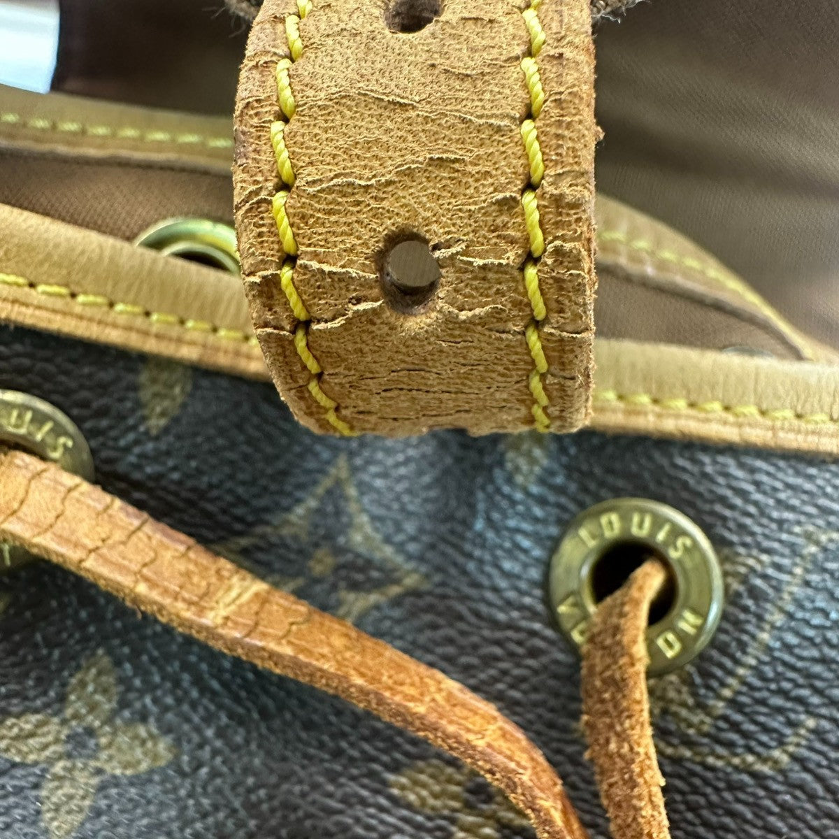 LOUIS VUITTON Montsouris MM Backpack Bag Monogram Leather Brown M51136 72CA841