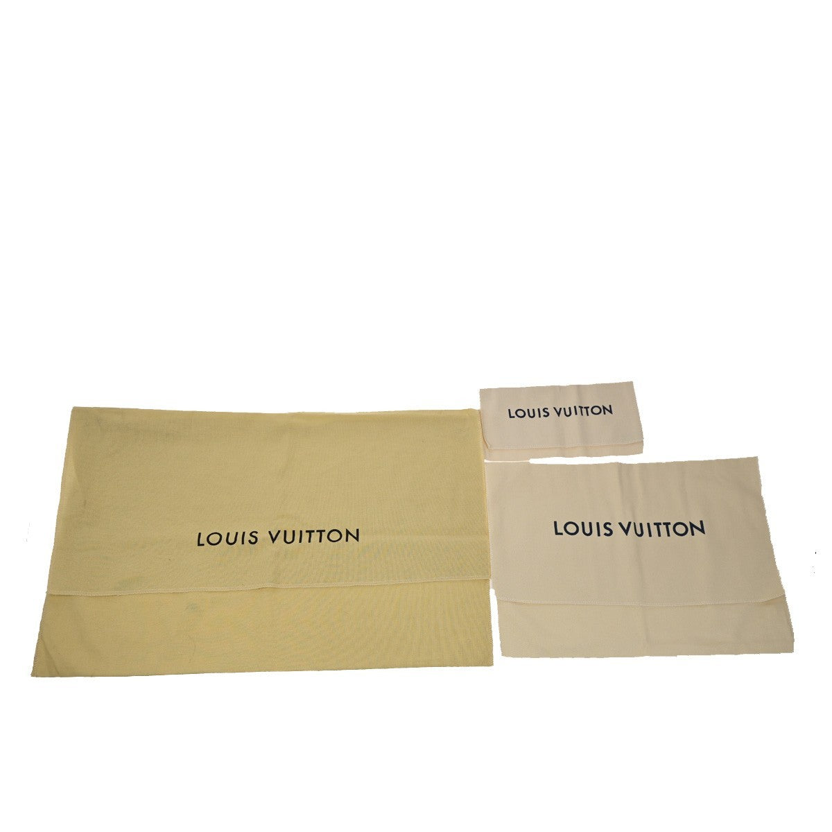 LOUIS VUITTON Logo 10 Set Dust Bag Drawstring Canvas Cotton Beige Brown 03KB501