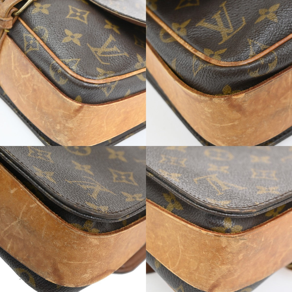 LOUIS VUITTON Cartouchiere MM Shoulder Bag Monogram Leather Brown M51253 37CA969