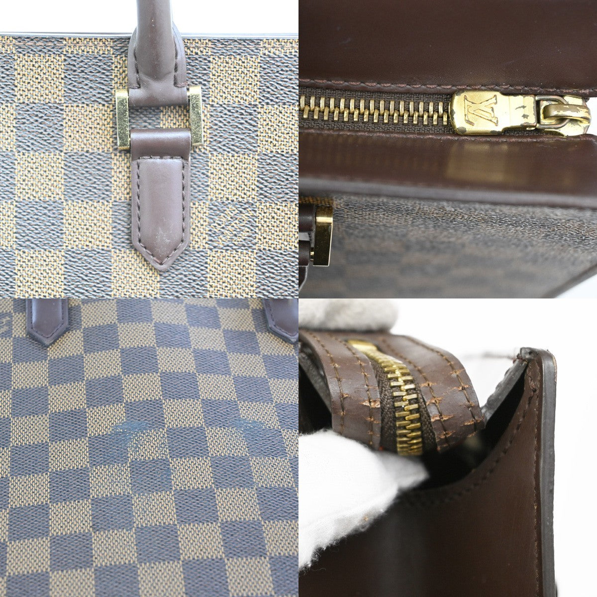 LOUIS VUITTON Venice PM Hand Tote Bag Damier Ebene Leather Brown N51145 82KB523