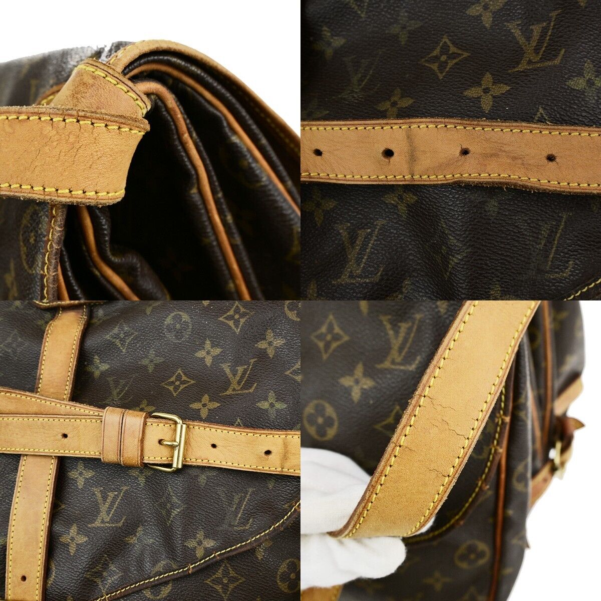 LOUIS VUITTON Saumur 35 Shoulder Bag Monogram Leather BN France M42254 33EC935