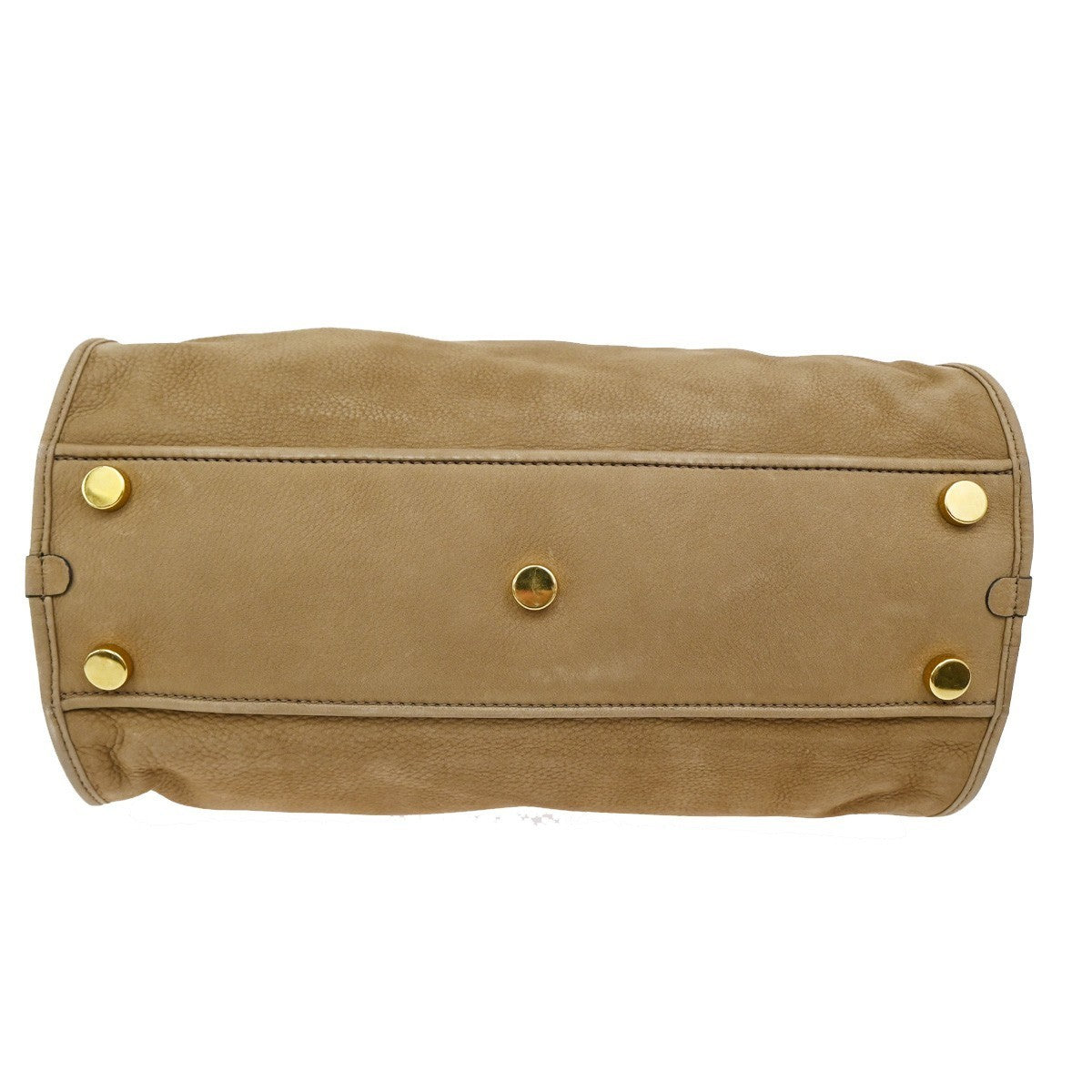 GUCCI Logo Hand Bag Suede Embossing Leather  Brown GHW Italy 86KP039