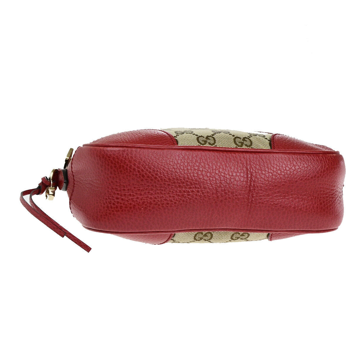 GUCCI GG Pattern Crossbody Shoulder Bag Canvas Leather Brown Red GHW 97RK010