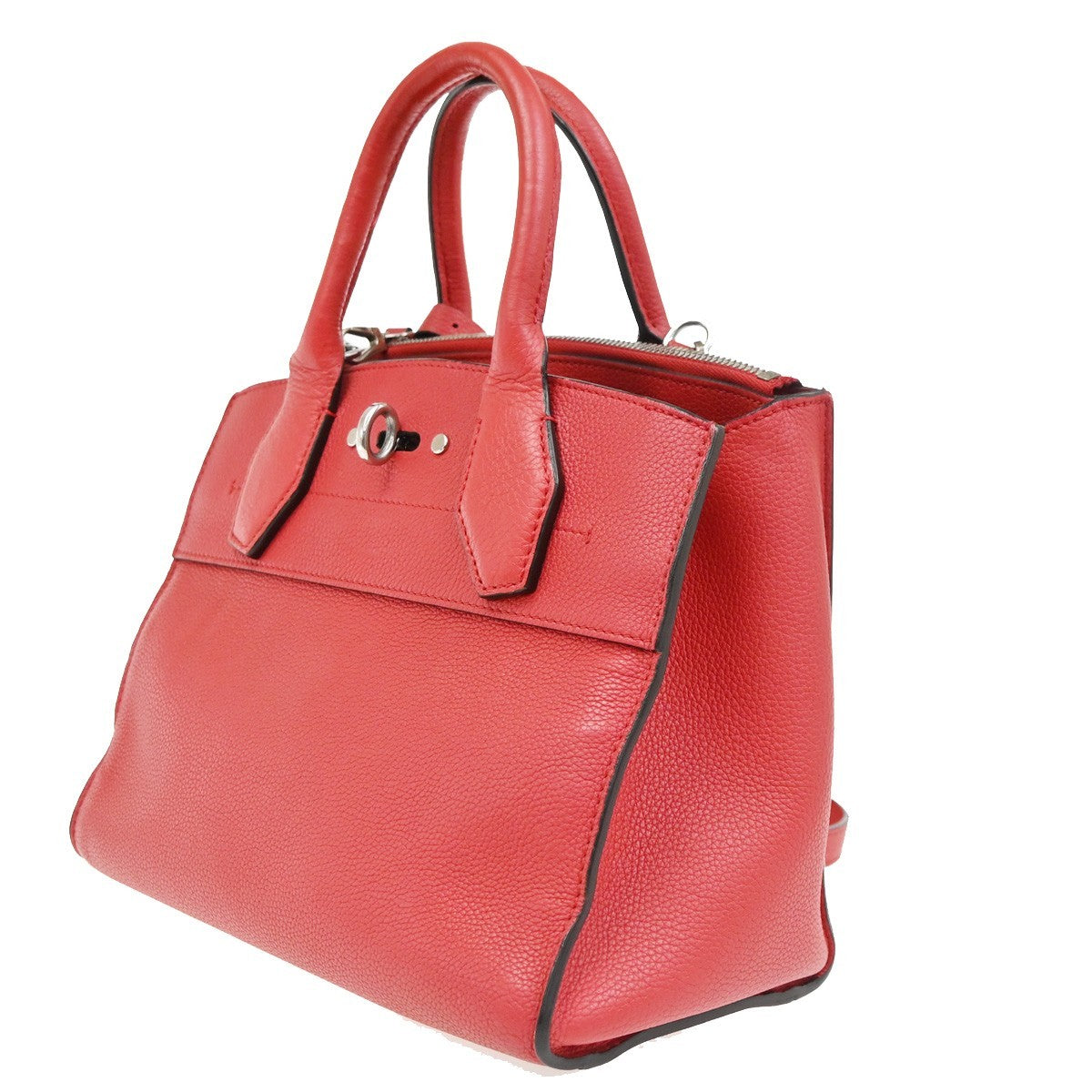 LOUIS VUITTON City Steamer PM 2Way Shoulder Hand Bag Calf Leather Red 55RQ066