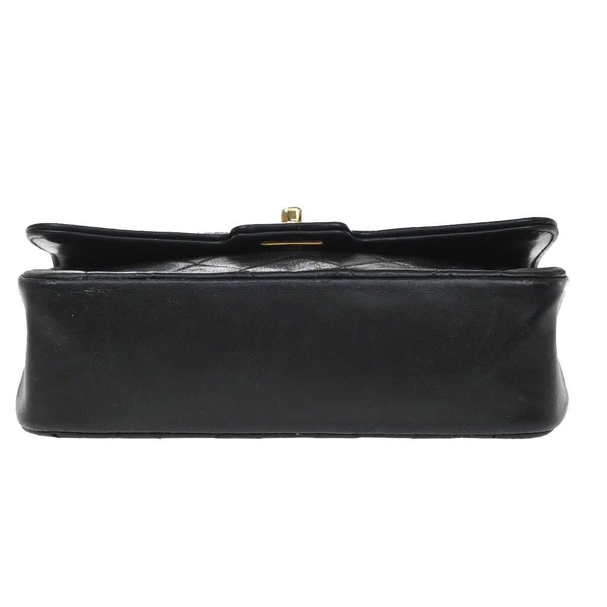 CHANEL Mini Diana Matelasse Chain Shoulder Bag Leather Black Vintage 359RP169