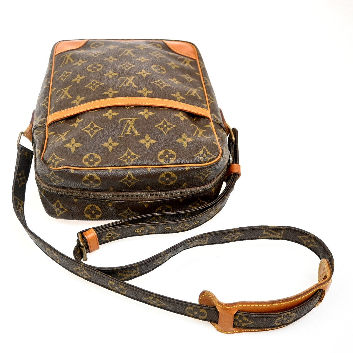 LOUIS VUITTON Logo Danube MM Shoulder Bag Monogram Leather Brown M45264 37KC060