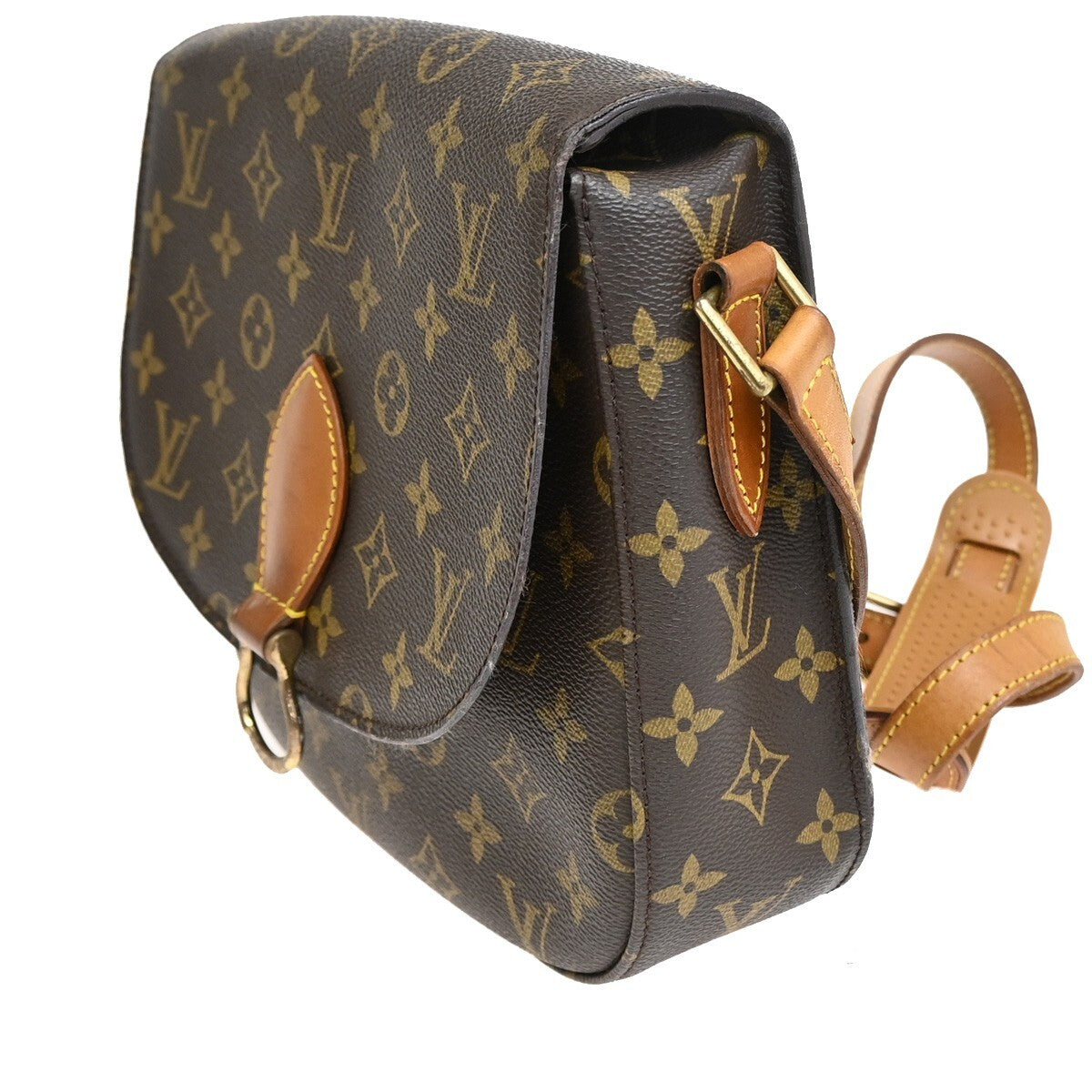 LOUIS VUITTON Saint Cloud GM Shoulder Bag Monogram Leather Brown M51242 34FB577