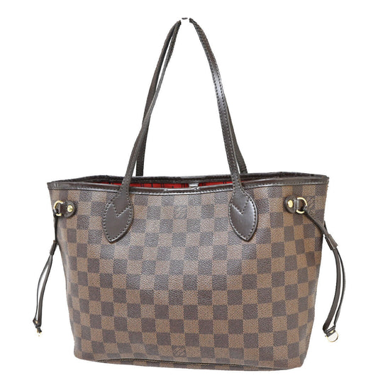 LOUIS VUITTON Neverfull PM Shoulder Tote Bag Damier Leather Brown N51109 18YE343