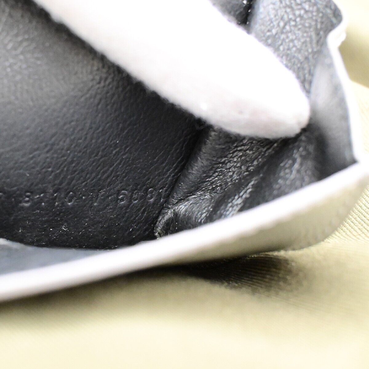 BALENCIAGA BB Logo Mini Trifold Wallet Purse Leather Silver Italy 30YF007