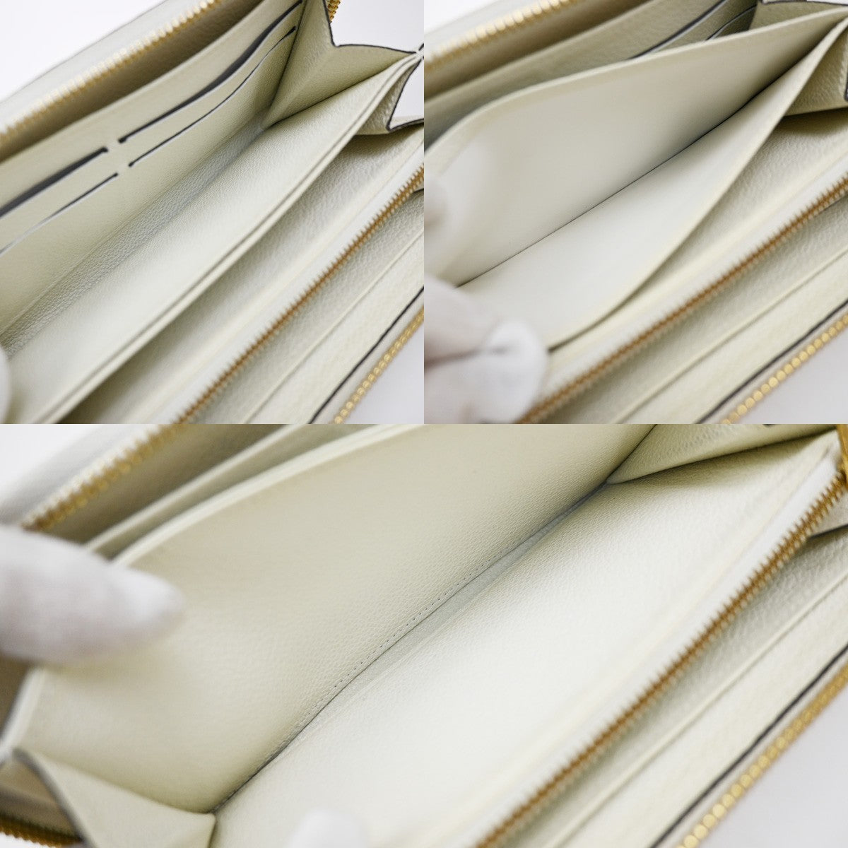 LOUIS VUITTON Zippy Wallet Long Wallet Monogram Empreinte White M93437 85EG387