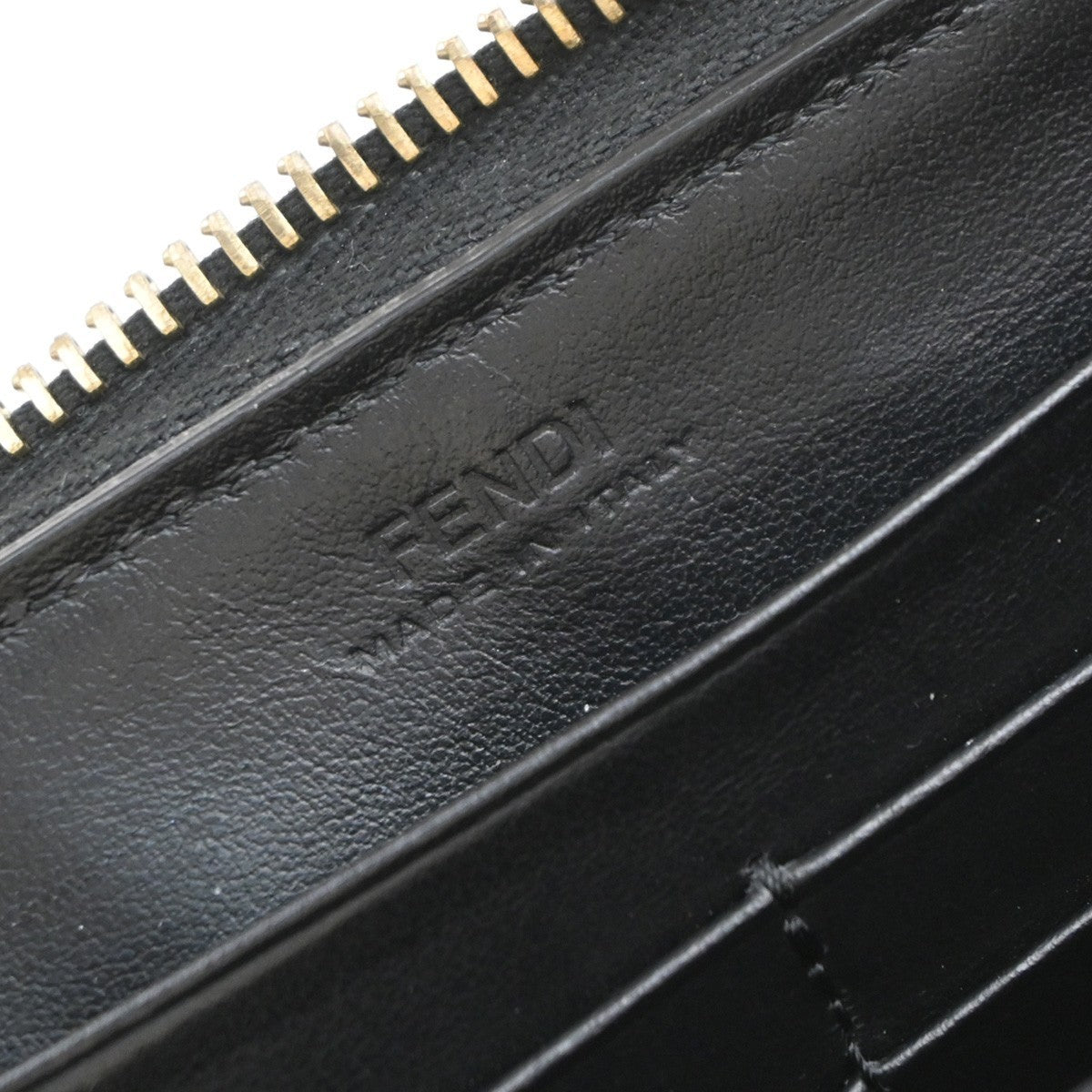 FENDI By The Way Logo Long Zip Around Wallet Leather Black GHW Italy 67KP310