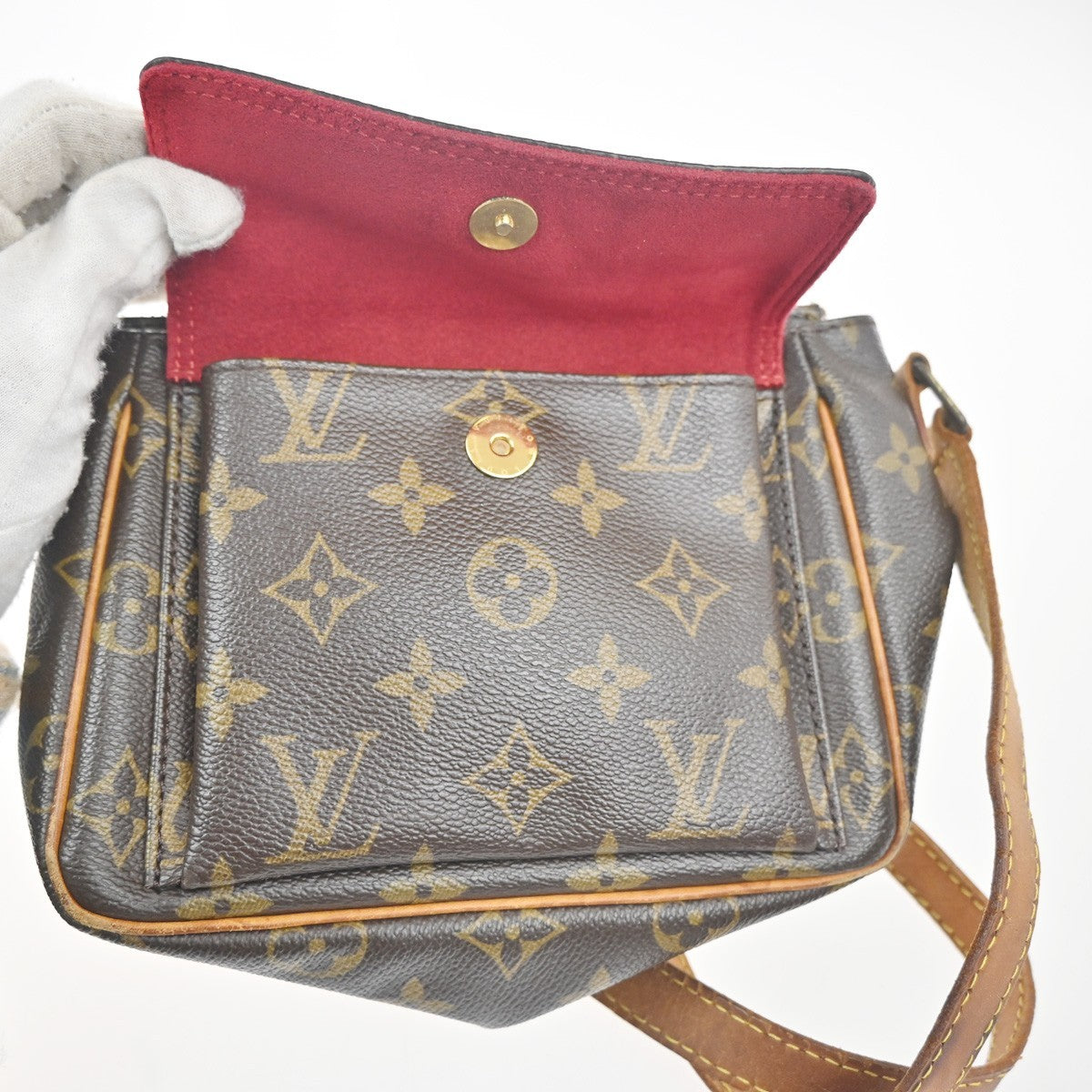 LOUIS VUITTON Viva Cite PM Shoulder Bag Monogram Leather Brown M51165 72MA425