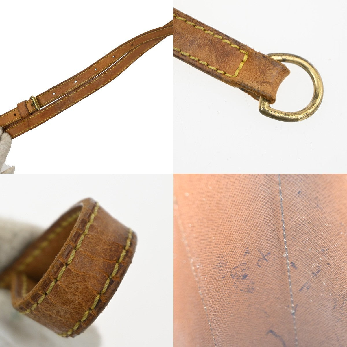 LOUIS VUITTON Logo Drouot Shoulder Bag Monogram Leather Brown M51290 02SA015