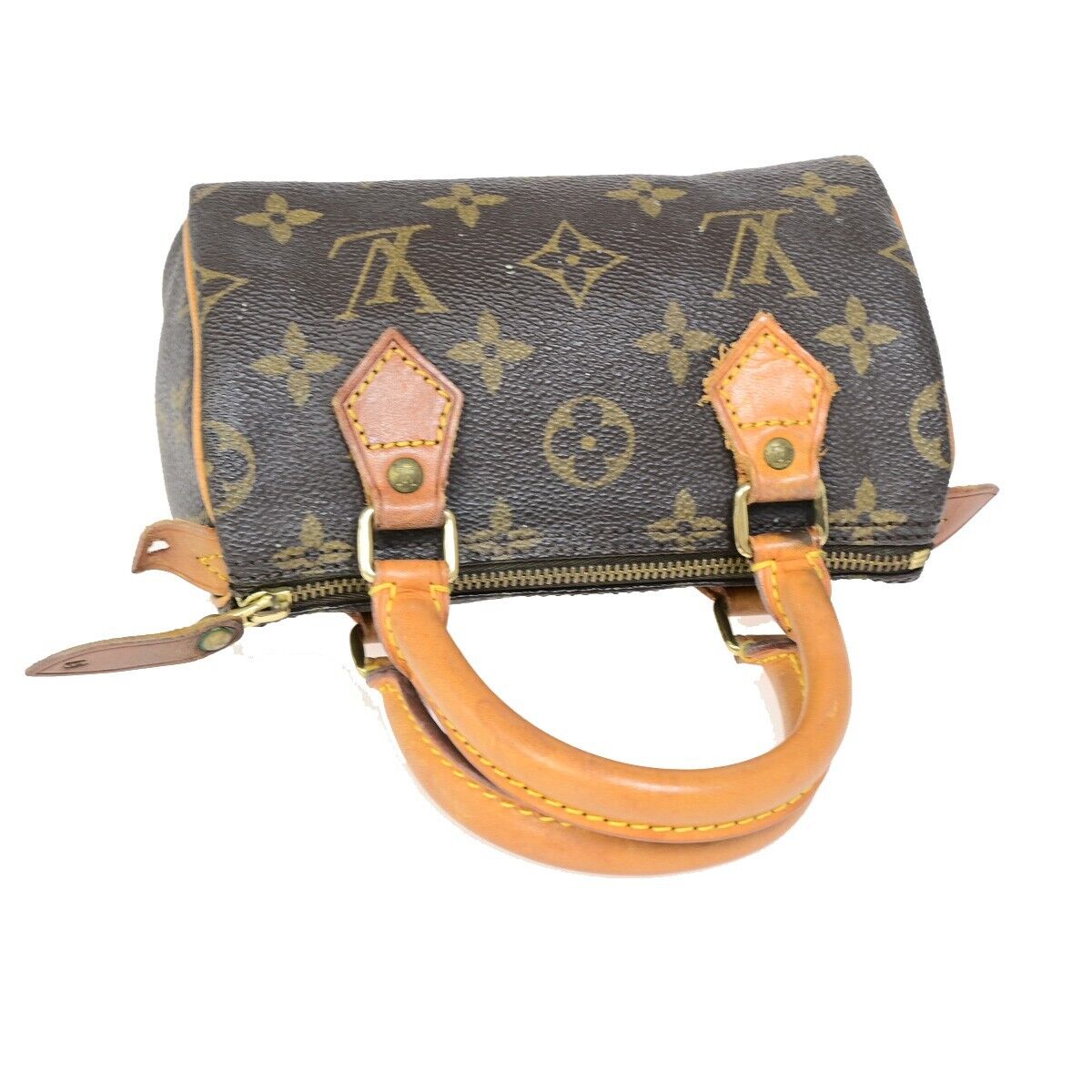 LOUIS VUITTON Mini Speedy Hand Bag Monogram Leather Brown M41534 10EB716