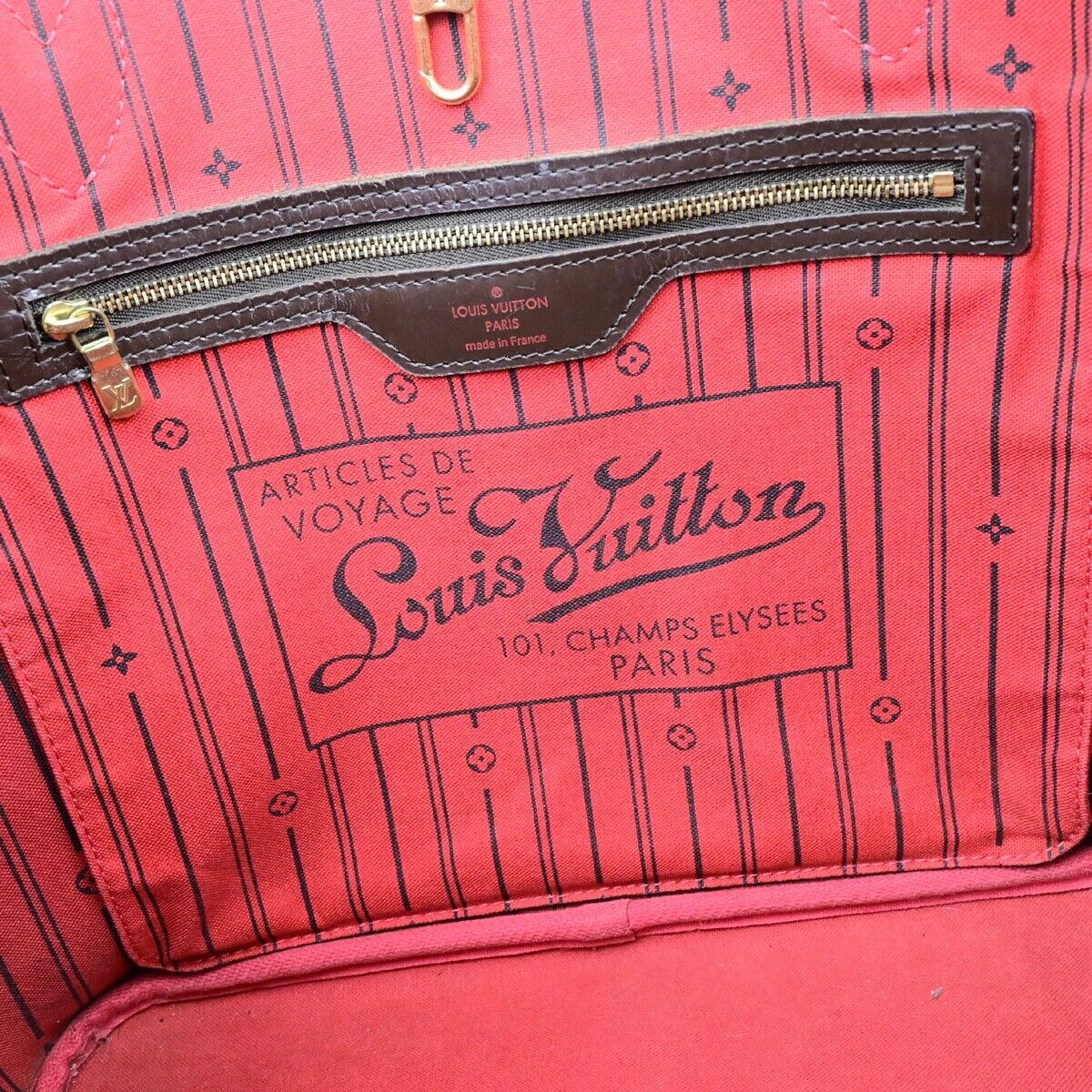 LOUIS VUITTON Neverfull MM Shoulder Bag Damier Ebene Leather BN N51105 73EB748