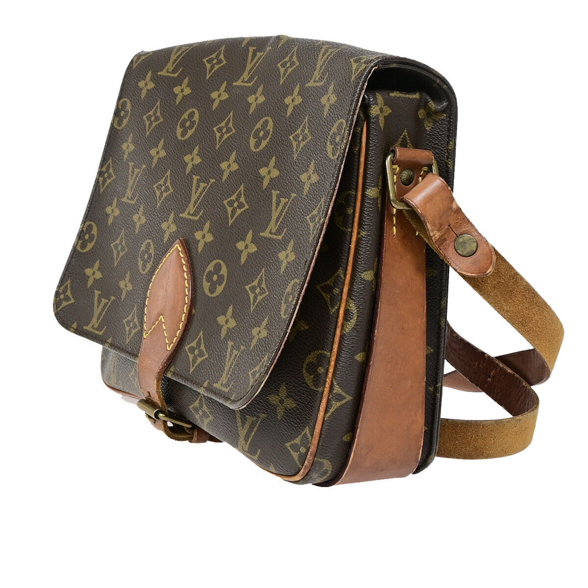 LOUIS VUITTON Cartouchiere GM Shoulder Bag Monogram Leather Brown M51252 65YF284
