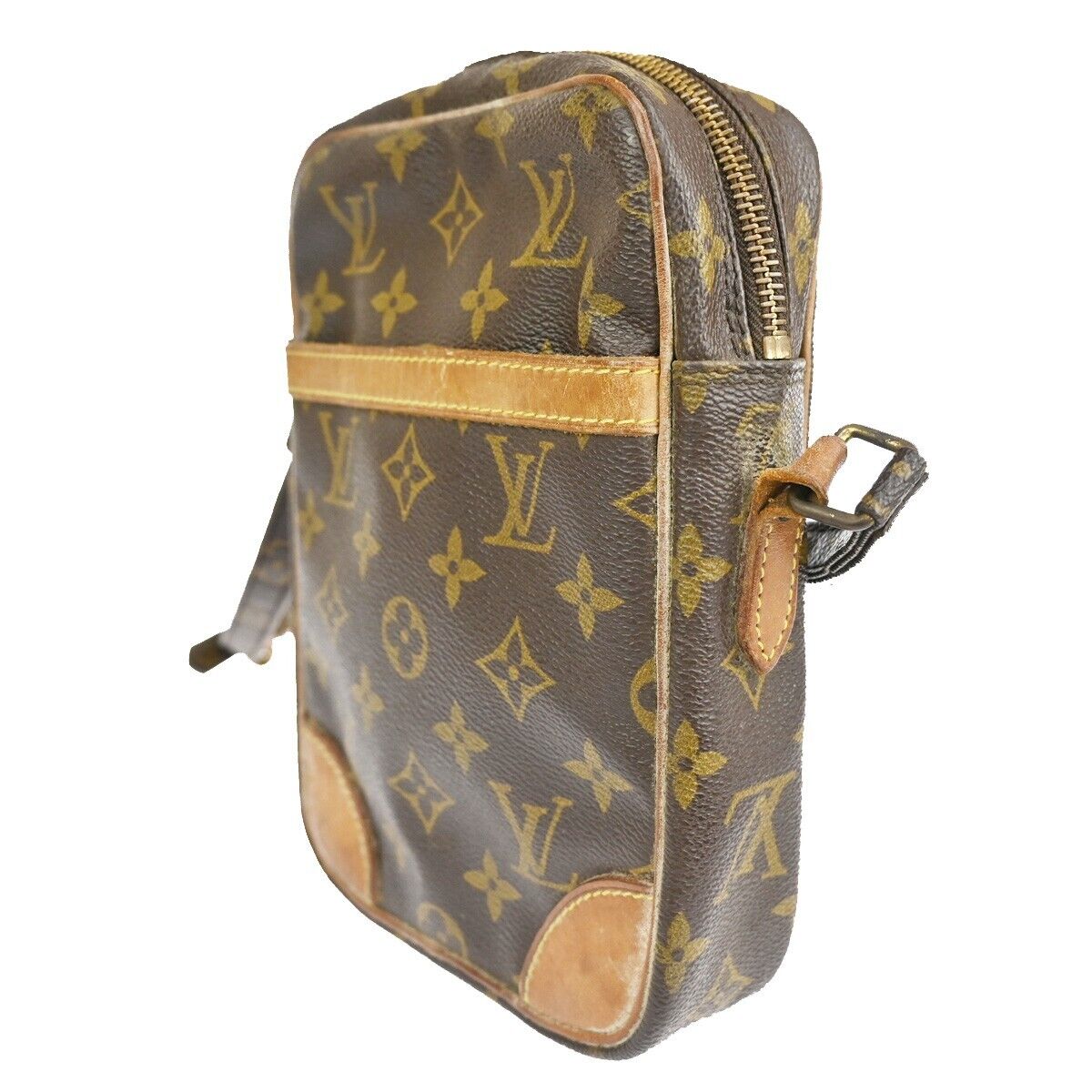 LOUIS VUITTON Danube Shoulder Bag Monogram Leather Brown France M45266 64FA199