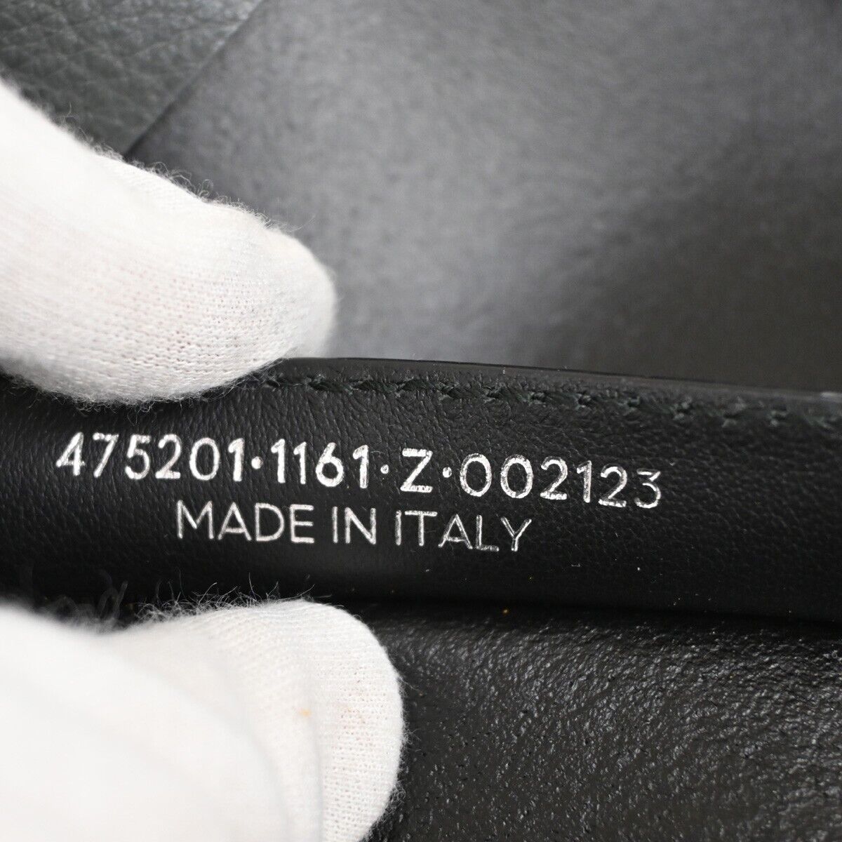 BALENCIAGA Logo Tote Bag Shoulder Bag Leather Gray White Italy 34SH327