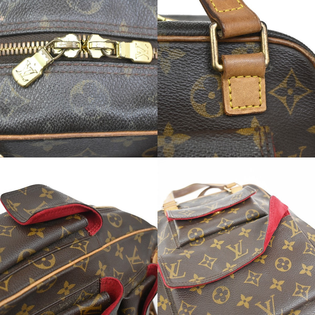 LOUIS VUITTON LV Excentri Cite Hand Bag Monogram Leather Brown M51161 82KB509