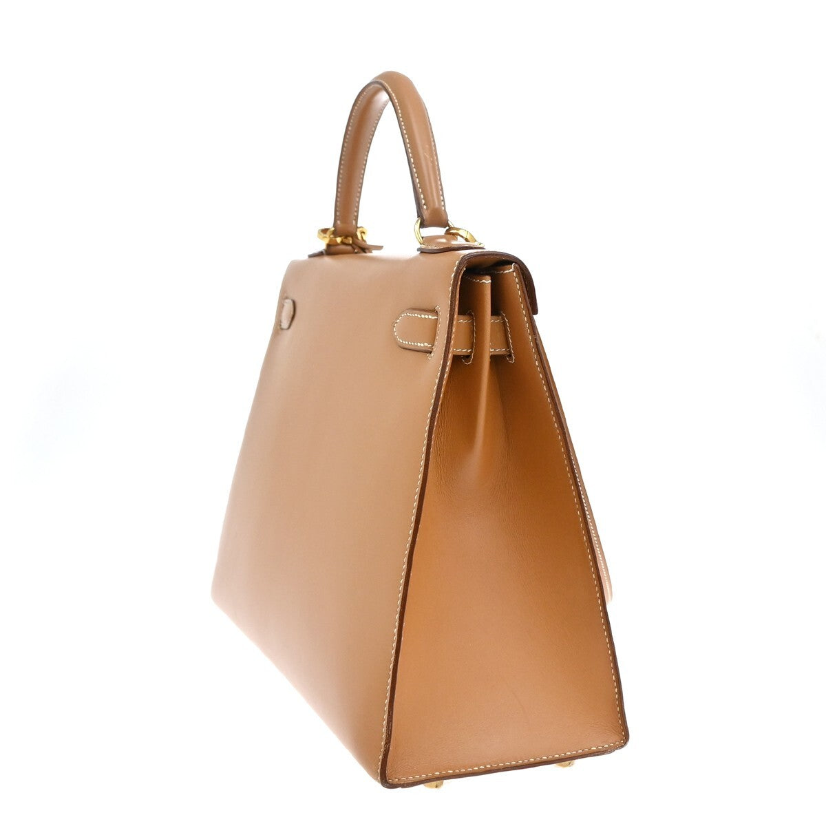 HERMES Kelly 32 2Way Shoulder Hand Bag Chamonix Leather Natural GHW 6640RL144