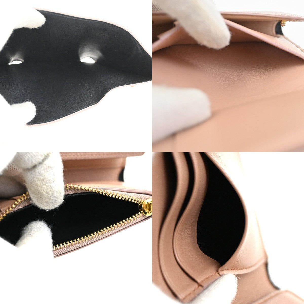LOEWE Logo Anagram Trifold Wallet Purse Leather Pink Made In Spain 65CA567