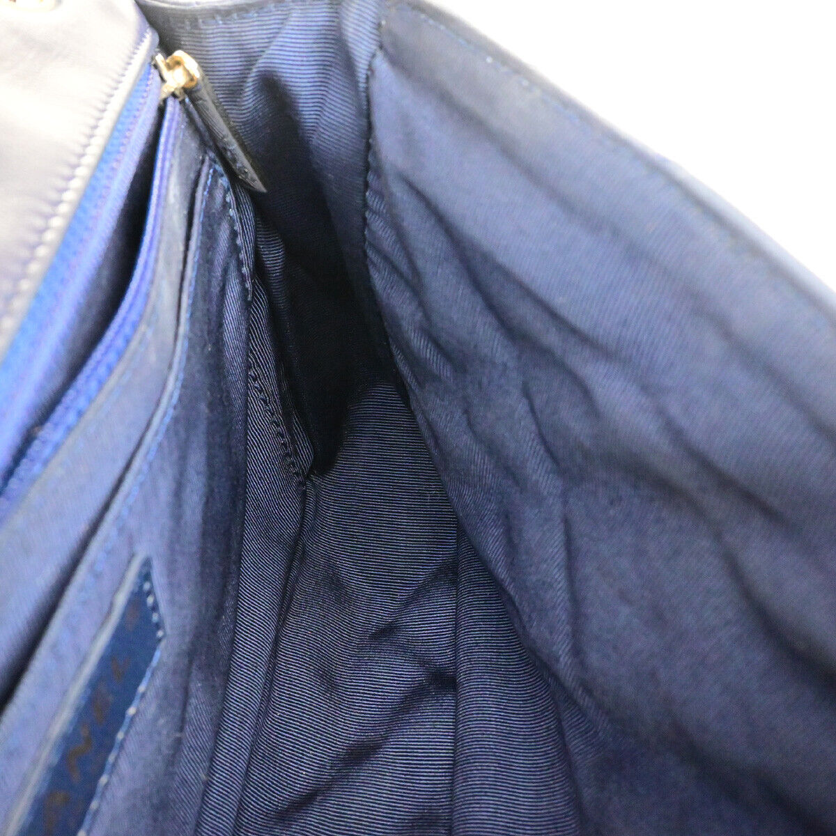 CHANEL CC Logo Valentine Matelasse Chain Shoulder Bag Leather Blue GHW 898RK737