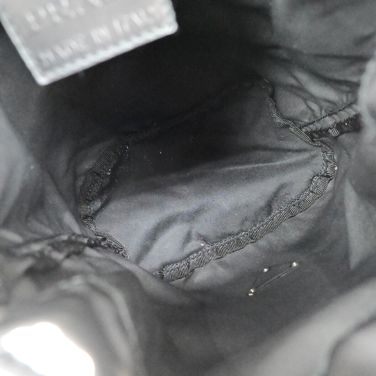 PRADA Logo Tessuto Mini Drawstring Pouch Nylon Leather Black SHW Italy 36YG794