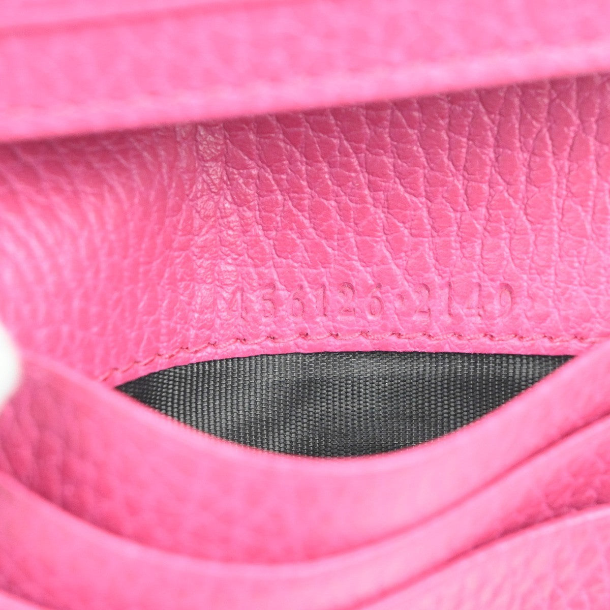 GUCCI Logo GG Marmont Trifold Compact Wallet Leather Pink GHW Italy 37MA483